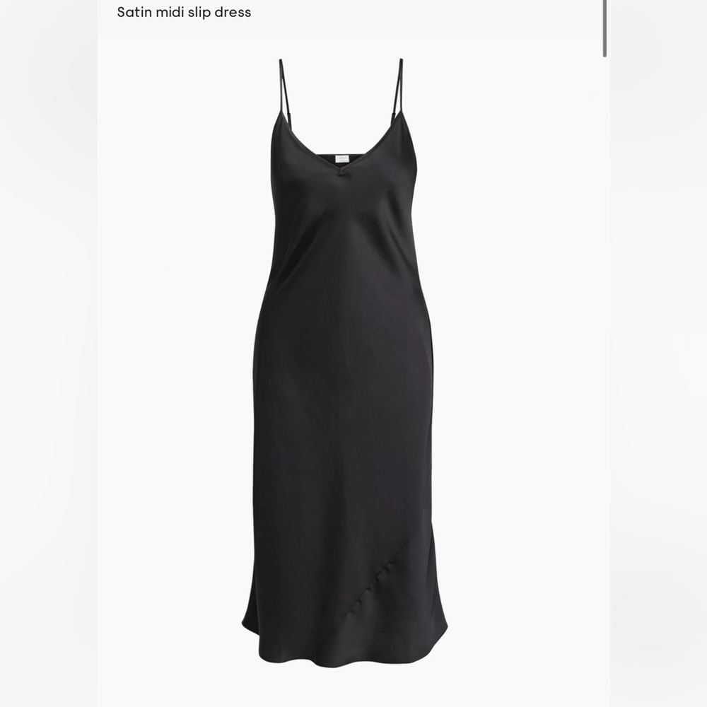 Aritzia satin mid slip dress
